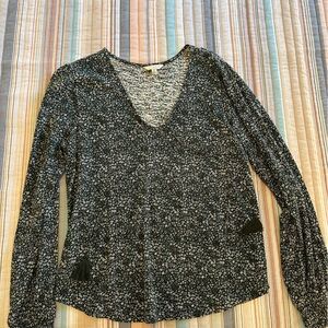 Lucky Brand Long Sleeve Floral Top Size M